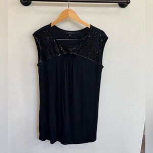 Express Black Sequin Sleeveless Dress/Tunic Size Large